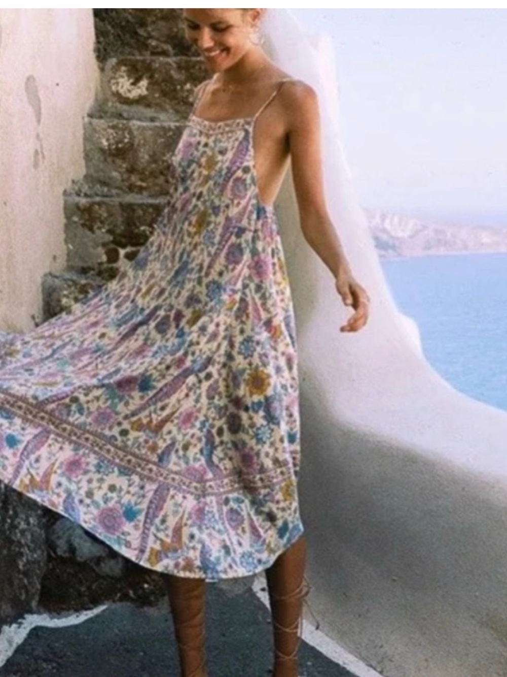 Spell Lovebird XL Dress Adjustable straps Floral Maxi Dress Purple, Pink, Blue